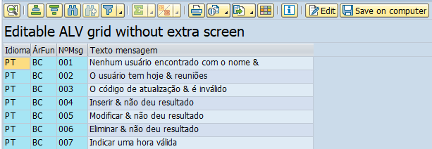 Edit data with ALV or SALV