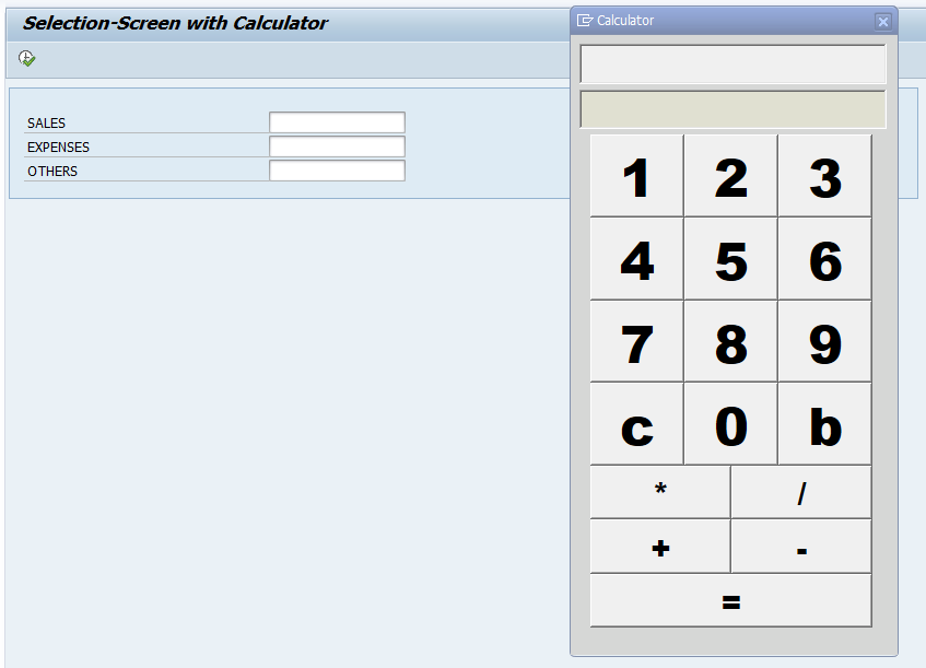 Selection Screen Calculator