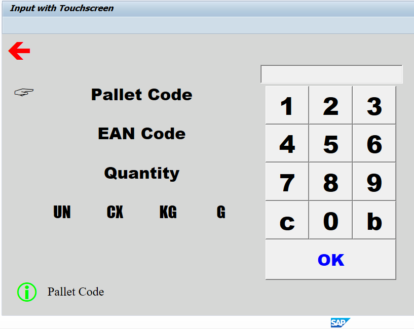 Input with large buttons